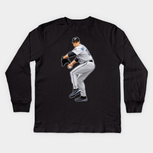 Roy Halladay #32 In Action Kids Long Sleeve T-Shirt